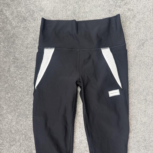 Peloton Leggings Womens Small Black White Cycling Yoga Pants Athletic Mesh - Picture 2 of 11